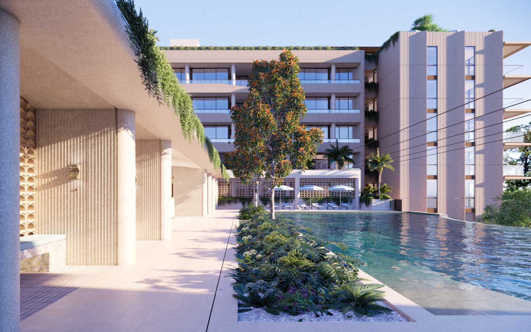 The Baybrook resort-style swimming pool artist impression