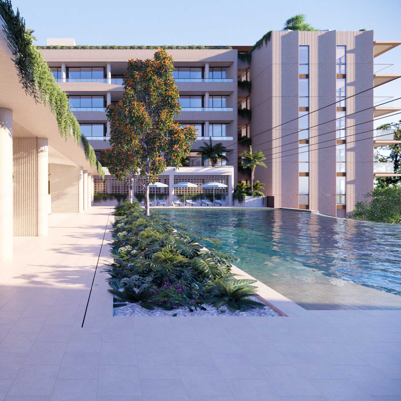 The Baybrook resort-style swimming pool artist impression