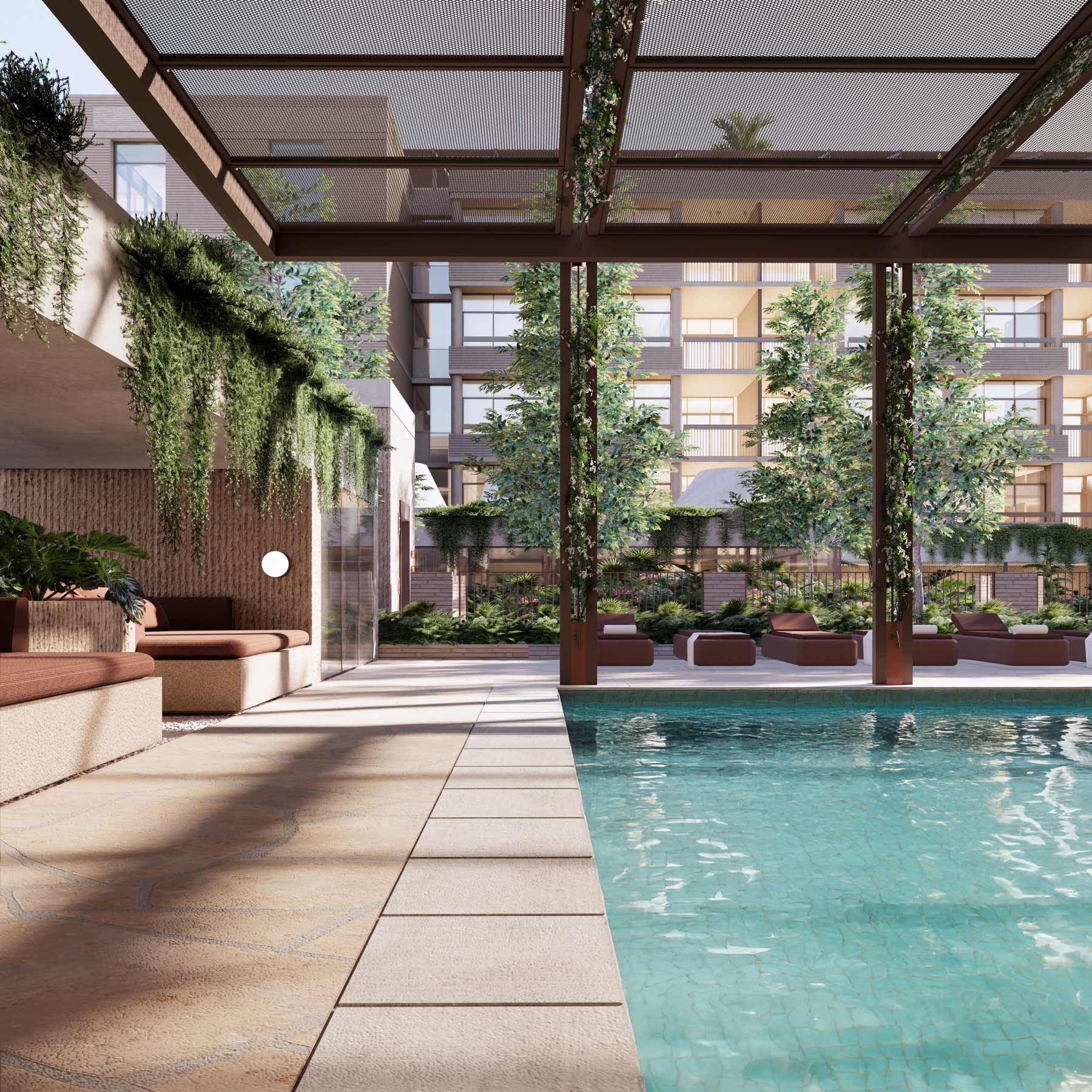 The Baybrook outdoor pool and terrace