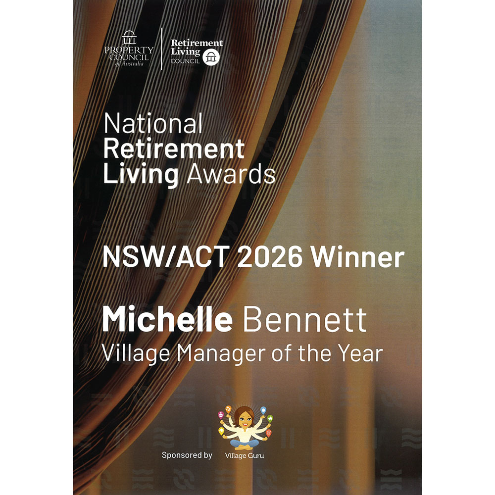 Property Council of Australia National Retirement Living Awards NSW/ACT Village Manager of the Year 2026 Michelle Bennett Greenway Views